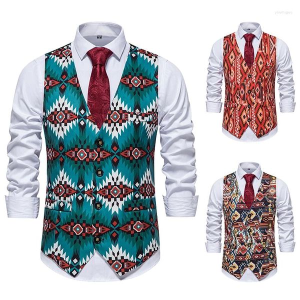 Coletes masculinos homens jacquard floral colete luxo terno nightclub vestido de festa casual mens casamento colete gilet