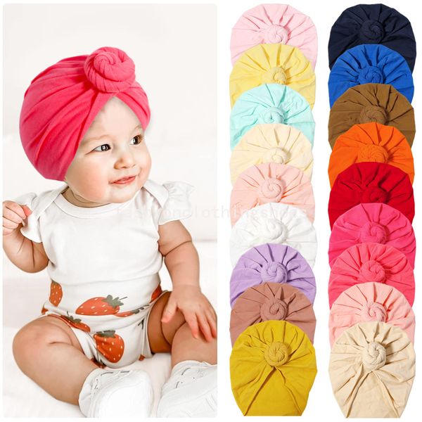 Gorro macio para recém-nascidos, chapéu de hospital, caracol, rosquinha, bebê, meninas, nó fofo, acessórios para cabelo, turbante, chapéus, gorras de algodão