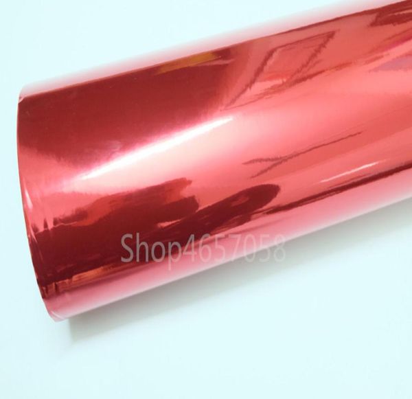 15218m vermelho veículo embrulho adesivos folha brilhante espelho de carro folha cromada envoltório vinil decalque adesivo film8334507