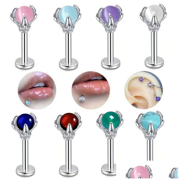 Edelstahl Dragon Claw Lip Nails Ohr Knochen Opal Ringe für Männer und Frauen tragen Körperschmuck Drop Lieferung Dhapn