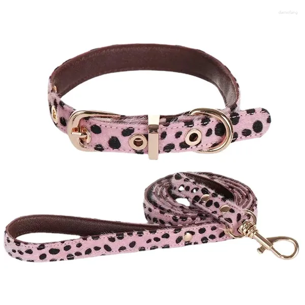 Coleiras de cachorro leopardo impressão crina pet colar ajustável rosa cinza cáqui peito volta trela elegante na moda acessório suprimentos