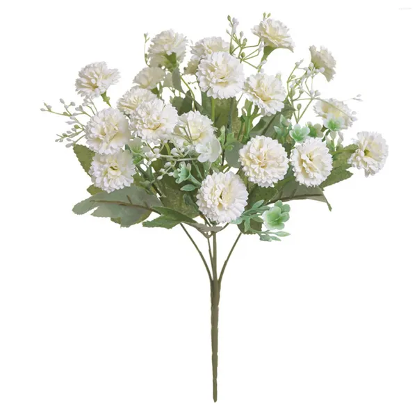 Flores decorativas artificiais lilás hortênsia elegante buquê de efeito de longa duração para festa de chá de panela de casamento