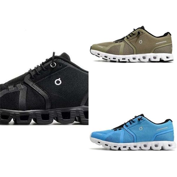 2024 Cloud Shoes Cloud 5 Running Shoes Mans Womans 5s À Prova D 'Água Todo Preto Branco Chambray Niagara Azul Homens Mulheres Trainer Sneaker Tamanho 5.5 - 12