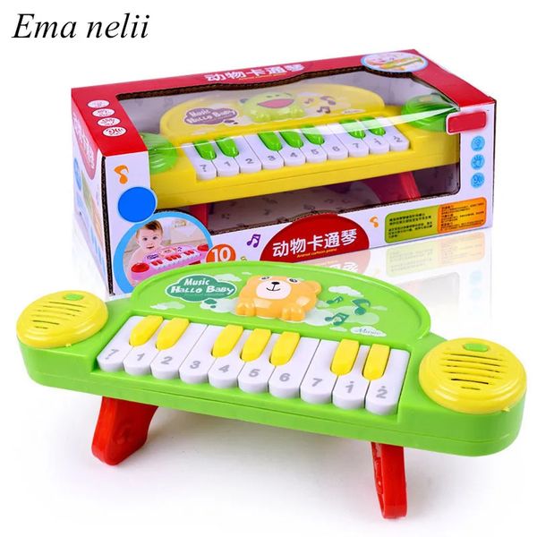 Bebê eletrônico piano instrumento musical brinquedo crianças dos desenhos animados animal teclado desenvolvimento música brinquedos educativos para crianças 240112