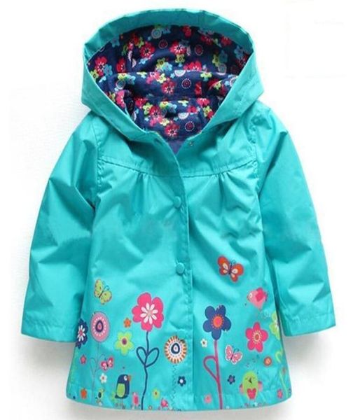 Новое пальто для мальчиков, осенне-весенний плащ с капюшоном и цветочным узором для малышей, непромокаемый плащ, детская повседневная верхняя одежда, детская одежда11436013