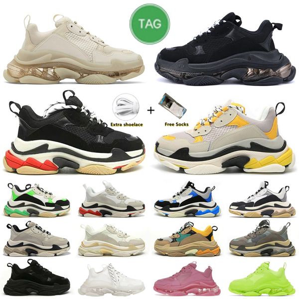 Scarpe designer sneakers triple s sneaker chiara slara grigio bianco grigio rosso blu rosa blu neon verde uomo donna allenatore beige beige bottom bottom papà scarpa casual casual