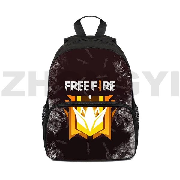 Taschen 12/16 Zoll Cartoon Free Fire Garena 3D Rucksäcke Sport Schultasche Camouflage Army Canvas Rucksack Männer Teenager Reisen Kleine Büchertasche