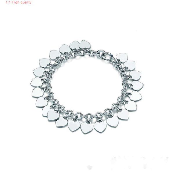 Tiffanyans Высококачественный серебряный браслет Tiffanyans t Семейный стиль, полный уличных съемок пар Лучший дизайнерский подарок на Рождество высокого качества