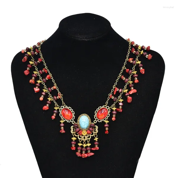 Ожерелья с подвесками, женское ожерелье с кисточками, богемное бирюзовое турецкое ожерелье, винтажный цыганский свитер, эффектный женский