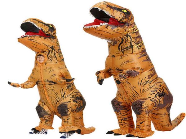 Costumi di dinosauro per bambini della mascotte Costumi per adulti Dino T Rex Inflatab Costume Purim Costume di Halloween per il vestito di carnevale Cosplay H2202037106