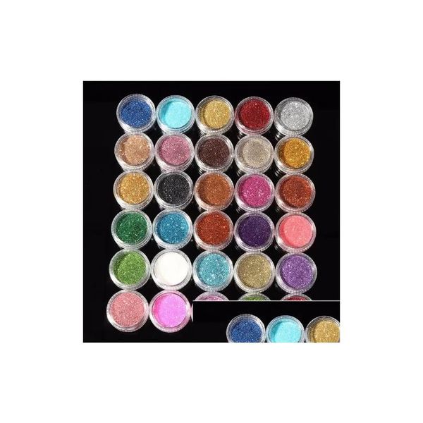 Sombra de olho 30 pcs cores misturadas pigmento glitter mineral spangle sombra maquiagem cosméticos conjunto compõem shimmer brilhando gota entrega hea otzh9