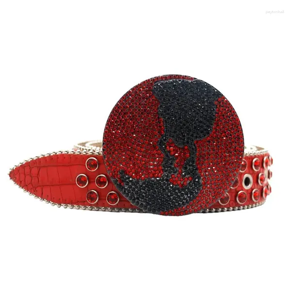 Cinture Western Strass Ceinture Femme Homme Cintura con fibbia ad ardiglione tempestata di cristalli Cinto De Strass per donna