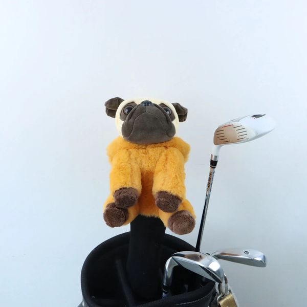 Bonito cão golfe híbrido madeira cabeça capa de pelúcia animal golf club utilitário madeiras híbrido headcovers unisex 240112