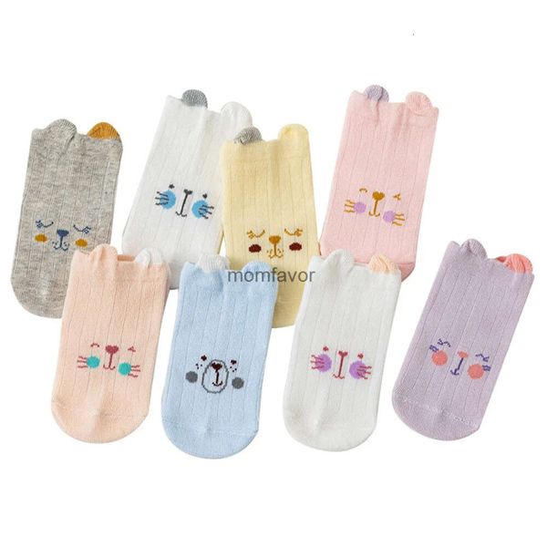 Neue Kindersocken, 4 Paar Cartoon-Babysocken, Kleinkind-Socken, rutschfeste Kinder-Baumwoll-Bodensocken für Mädchen und Jungen, niedliches Unisex-Neugeborenen-Zubehör