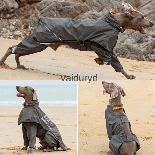 Cão vestuário impermeável cão capa de chuva macacão para cães médios grandes casaco de chuva ao ar livre roupas para animais de estimação filhote de cachorro doberman labrador husky etvaiduryd