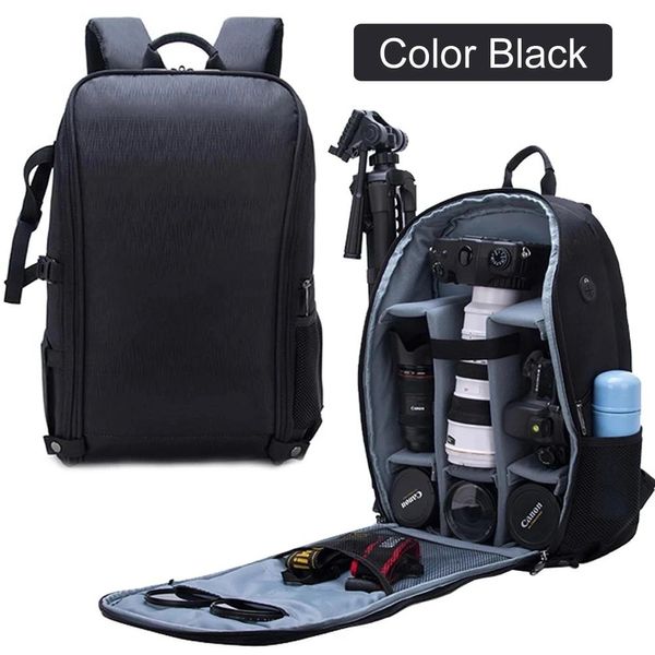 Accessori Elegante Fotografia Zaino impermeabile Fotocamera DSLR Borsa a tracolla Custodia in nylon Adatta per laptop da 15,6 pollici Treppiede Borse reflex da viaggio per esterni