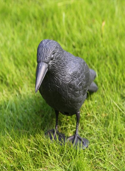 Decorações de jardim Simulação Plástico Preto Crow Prop Halloween Cosplay Raven Artificial Bird Hunt Decoy Home Ghost Festival Decor4308831