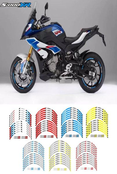 Decorazione ruota moto adesivi impermeabili strisce notturne decalcomanie riflettenti pellicola promemoria di sicurezza per BMW S1000XR1785783