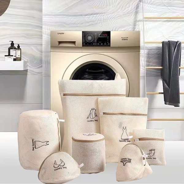 Conjunto de saco de lavagem para roupas máquina de lavar roupa suja sacos de poliéster saco de roupa interior sutiã proteção net bolsa 240112