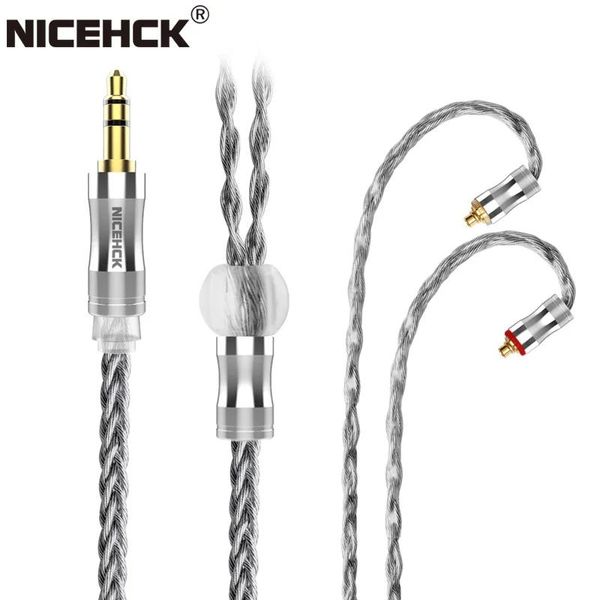 Аксессуары NiceHCK DarkJade 8-жильный графеновый посеребренный кабель для наушников OCC Litz 3,5/2,5/4,4 мм MMCX/0,78 мм 2-контактный для MK3 LZ A7 KXXS CIEM