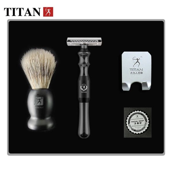 Titan Yedek Blade Jiliz Manuel Tıraş Alın Çift Kenar Güvenlik Kiti Tıraş Sabunu Raf 240112