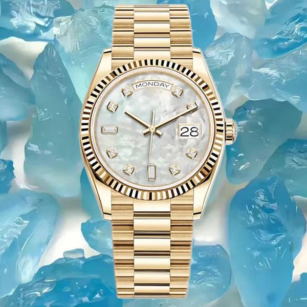 Armbandwatch Mens Mechanical Automatic Watch 36 41 mm weiße Fritillaria -Zifferblatt -Uhr -Uhr 3235 Bewegung Edelstahl Gold Frau Watch Montres Luxus Uhr mit Box