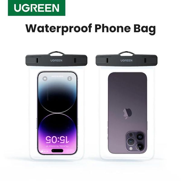 Sacos UGREEN IPX8 À Prova D 'Água Bolsa de Telefone Caso Para Xiaomi Redmi iPhone 14 Pro Max Capa Protetora Universal Bolsa de Natação Bolsa 7 2 polegadas