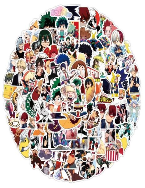 Водонепроницаемая наклейка 50100 шт. аниме-наклейки My Hero Academia японский мультфильм виниловые наклейки для ноутбука Pad скейтборд Boku No Hero1442149