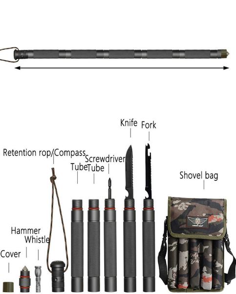 ALMIGHTY EAGLE Outdoor Defense Tactical Stick Alpenstock Wandern Werkzeug Camping Ausrüstung Multifunktionale Klapp Werkzeuge Armee Stock9102176