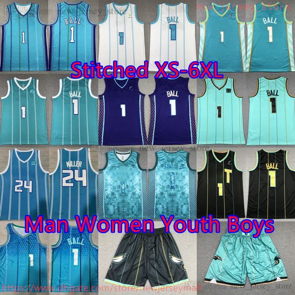 Personalizado S-6XL Basquete 1 LaMeloBall Jersey 2024 New City 24 BrandonMiller Jerseys Costurado Stripe Azul Branco Home Away Declaração Respirável Camisas Esportivas