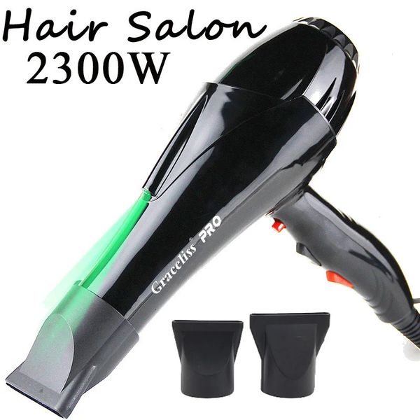 Real 2300w profissional poderoso secador de cabelo aquecimento rápido e ajuste frio sopro ar iônico para uso salão de beleza 240112