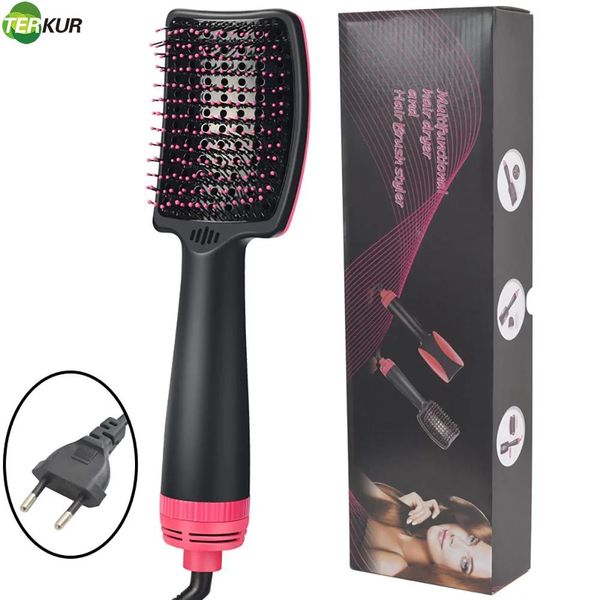 Secador de cabelo de uma etapa escovas de ar quente alisador de escova para todos os tipos eliminar nós emaranhados frizz promover saudável brilhante