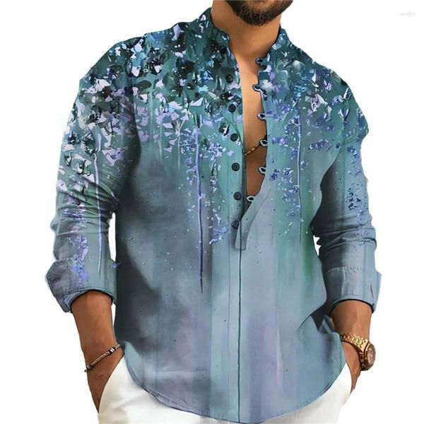 Camisas casuais masculinas vestido camisa blusa diária durável henley v pescoço higroscópico manga longa solta exterior wear outono confortável moda