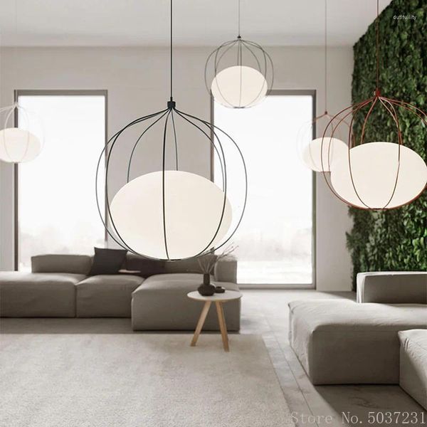 Lampade a sospensione Lampada a LED moderna semplice Lampadari a sospensione in vetro a filo di moda nordica per soggiorno, sala da pranzo, illuminazione a linea di pesce