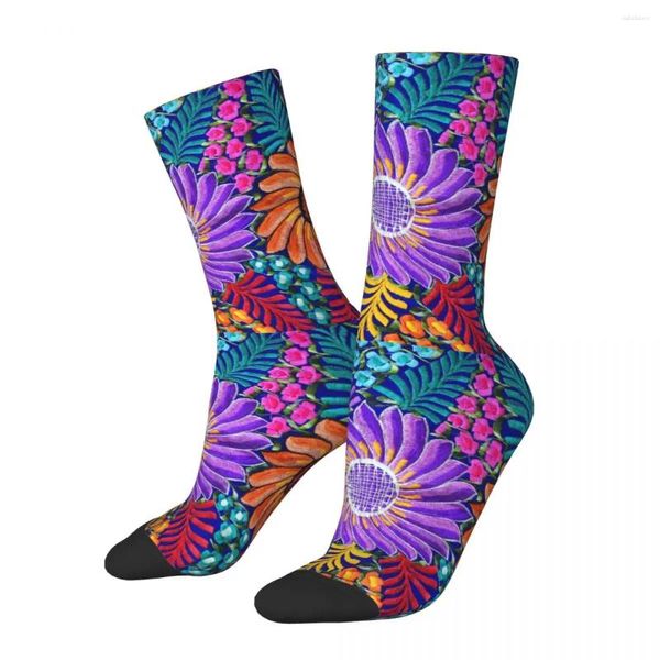 Мужские носки разноцветные цветы мексиканские женские забавные счастливые традиционные узоры новинка весна лето осень зима