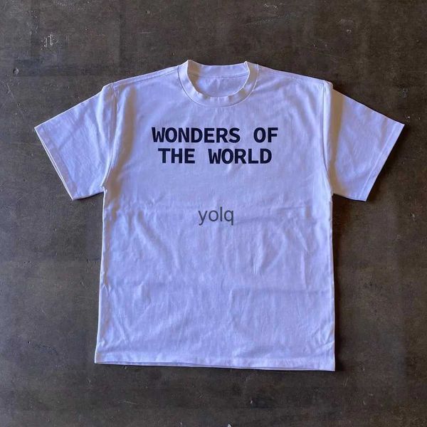 T-shirt das mulheres Y2K World Wonder Printing Series Plus Size Algodão T-shirt Manga Curta Harajuku Street Apparel Padrão Verão Topyolq