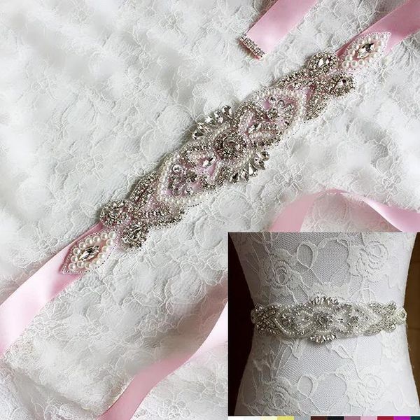 Schärpen Neue Hochzeit Zubehör Gürtel Braut Schärpe Hochzeit Prinzessin Strass Gürtel Mädchen Blume Brautjungfer Kleid Schärpe Multi Farbe Band SW5