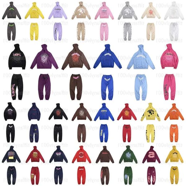 Tasarımcı Erkek Hoodie ve Pantolon Trailsuit Young Thug Örümcek Hoodies Kadın Sweatshirts Web Basılı 555555 Grafik Y2K HOODIES TR 683