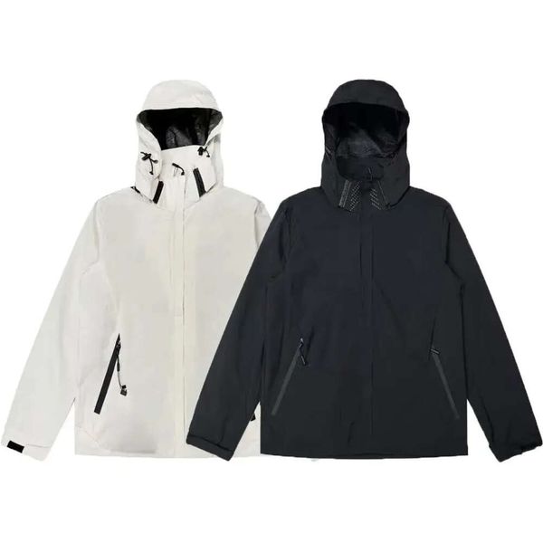 2023 giacche da uomo primavera e autunno giacca casual da uomo con giacca a vento 3M toppa riflettente nero bianco coppie impermeabile Ou 477