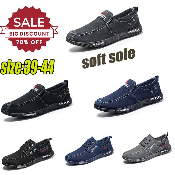 2024 Sıradan Ayakkabı Erkek Tasarımcı Ayakkabı Sneaker Siyah Mavi Gri Madde Vintage Outdoors Sport Trainers Yumuşak Konforlu Anti Slip Shoes Yeni Stil