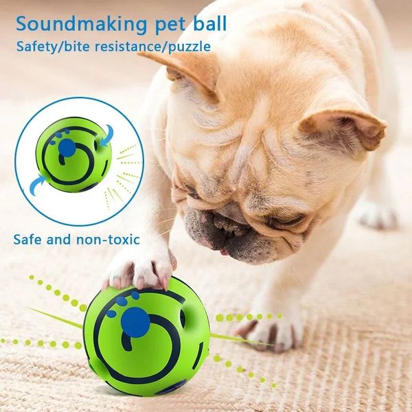 Wobble Wag Giggle Glow Ball Giocattolo interattivo per cani Divertenti risatine Suoni quando rotolati o scossi Giocattoli per animali domestici per cani di piccola taglia 240113