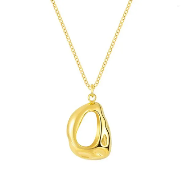 Anhänger Halsketten Halskette Minimalistische geometrische unregelmäßige Oberfläche runde Tag-Gliederkette Schmuck für Frauen