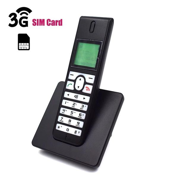 Acessórios 2g 3g gsm telefone fixo doméstico sem fio com cartão sim sms backlight tela led radiotelefones telefone sem fio para casa
