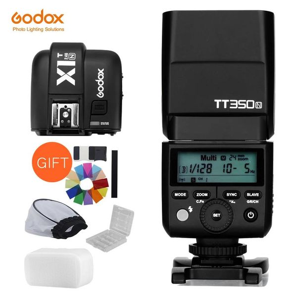 Borse Godox Tt350n 2.4g Hss 1/8000s Ttl Gn36 Flash Speedlite con trasmettitore trigger wireless X1tn per fotocamera Nikon