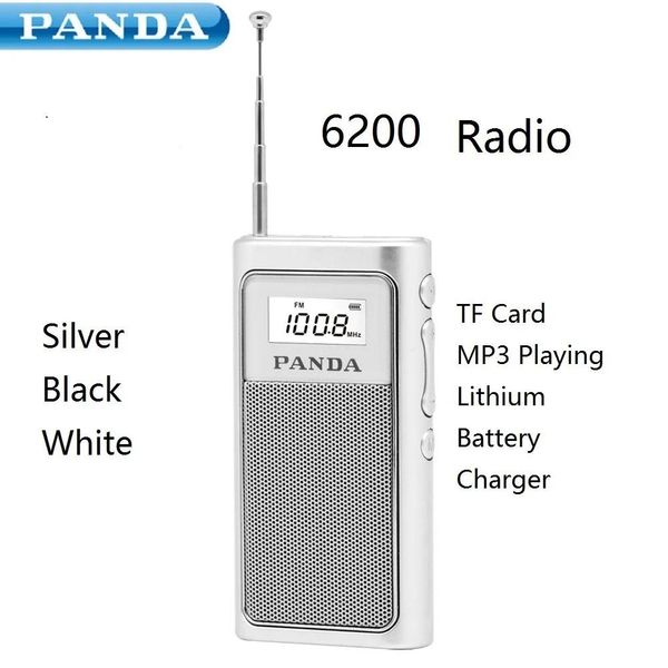 Rádio panda 6200 rádio dsp fm cartão tf mp3 bateria de lítio embutida carga portátil proteção ambiental