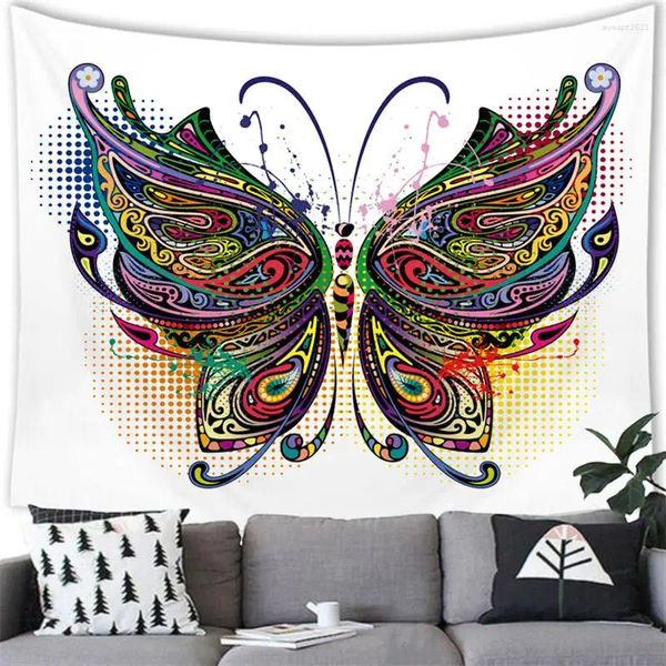 Tapeçarias Linda borboleta tapeçaria espécime parede pendurado festa casa decorações fundo