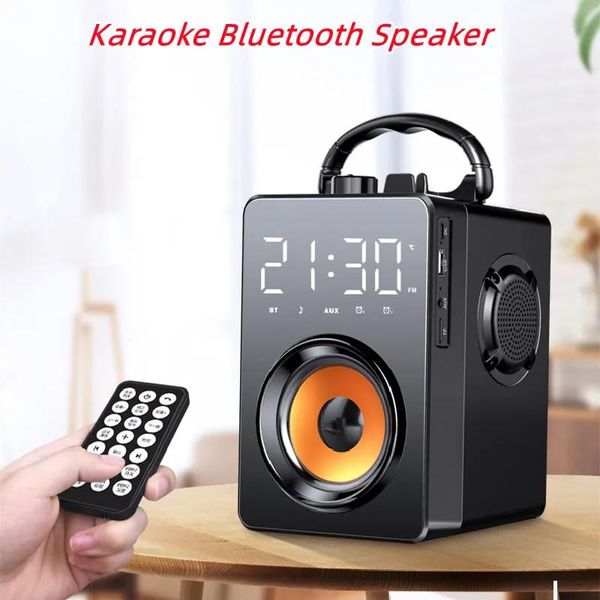 Altoparlanti Karaoke Altoparlante Bluetooth portatile Altavoci da esterno Subwoofer wireless Radio FM stereo 3D con telecomando e microfono