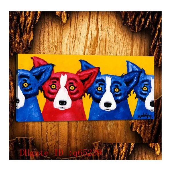 Resimler George Rodrigue 142HD Tuval Yeni Ev Dekorasyon Sanatı Baskı Baskı Frameled Framed8210740 Damla Teslimat Ev Bahçe Sanatları, Dh0en