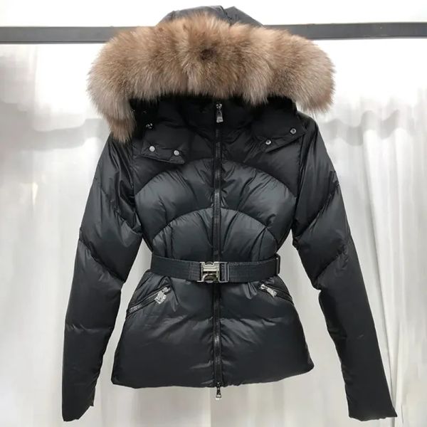 Canadá casaco feminino jaqueta parka feminino jaqueta com capuz casaco de pele de raposa roupas de marca removível casaco de pele de raposa quente parka grosso vento quente à prova d6água z6