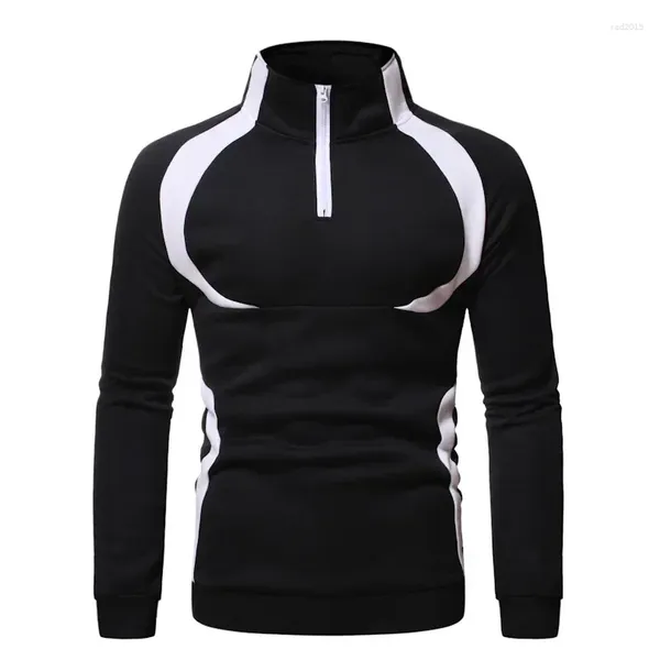 Männer Hoodies 2024 Herbst Koreanische Slim Fit Mode Lässig Splice Pullover Pullover